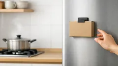 ダイソーのマグネットホルダーでアイラップを冷蔵庫に固定する浮かせ収納