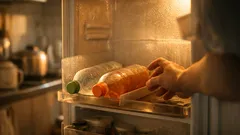 110円で冷蔵庫のペットボトルが転がらない、100均ラックの収納術