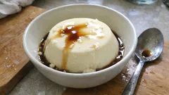 材料3つでなめらか食感：ソイリッチで作る絹ごし風豆腐（寒天で簡単）