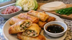 揚げ餃子みたいにパリッと!フライパンで作る「餃子春巻き」10本レシピ