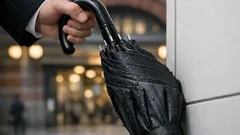 手を濡らさない傘のたたみ方、先端を使うだけの簡単テク