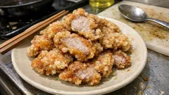 フライパンで油少なめ！豚ロース薄切りの「ひらひら唐揚げ」—冷めてもカリッとお弁当向き