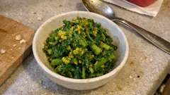 菜の花の辛子醤油和え—茹で時間と水切りで、ほろ苦さがきれいに決まる春の副菜